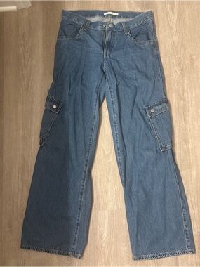 Levi's Blue Wide-Leg Cargo Jeans